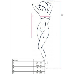 Passion - Femme Bs027 Bodystocking Blanc Style Robe Taille Unique